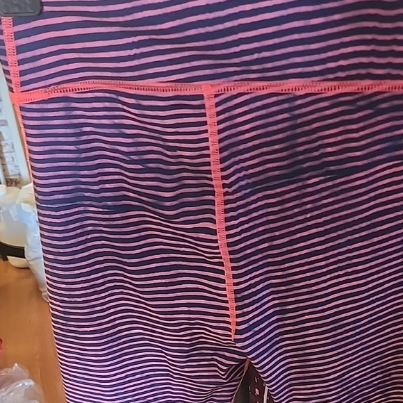 Under Armour Pink and Blue Striped Cropped Pants - Picture 3 of 3